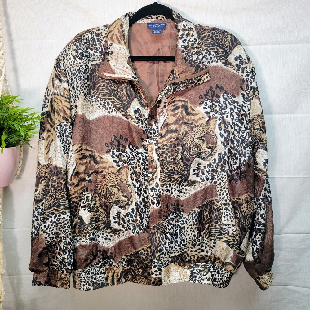VINTAGE Leopard Print Windbreaker
